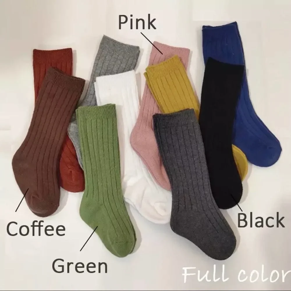 New girl's XL cotton knee high socks gold 5-7 years